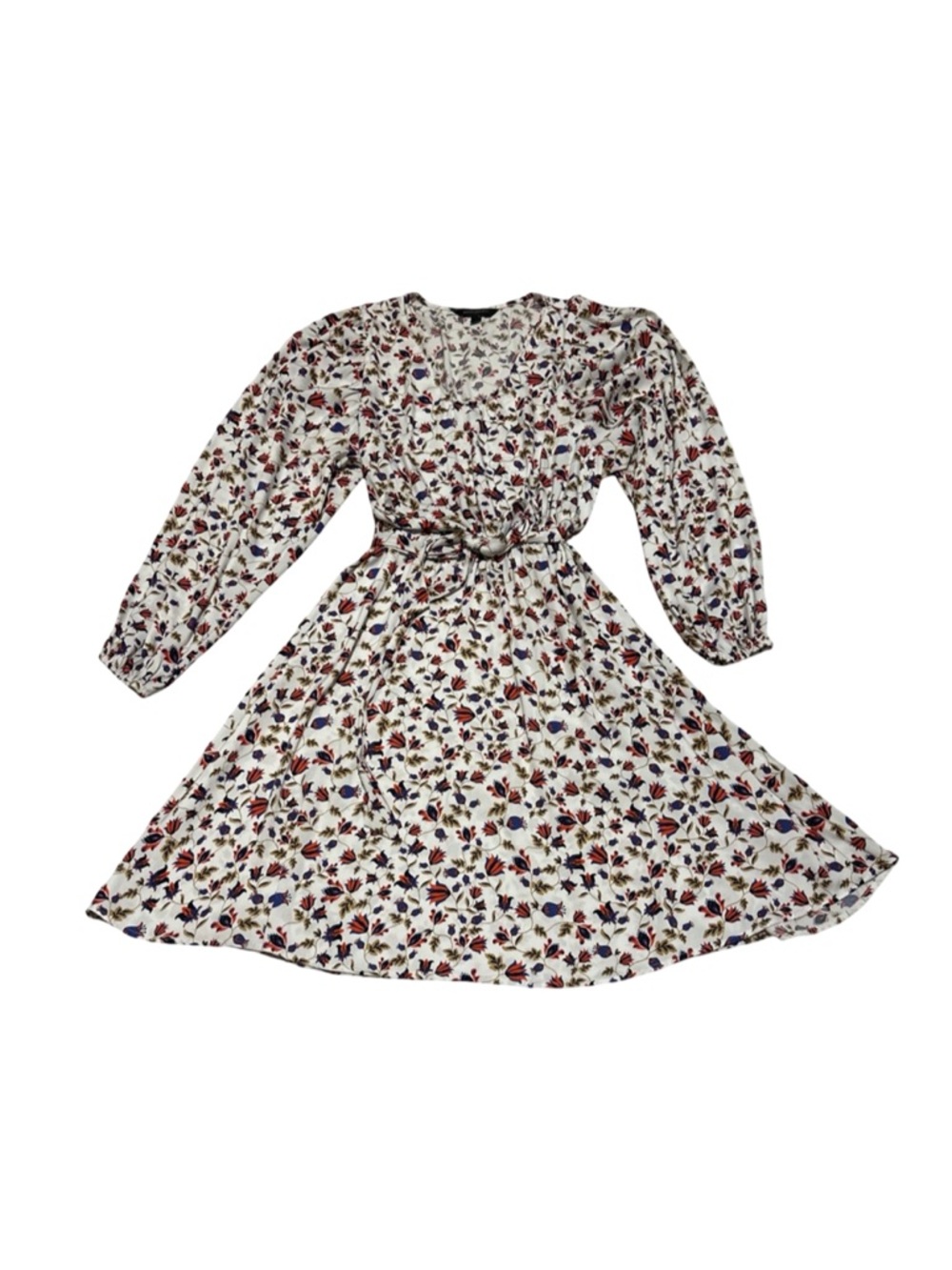 Banana Republic Floral Belted Long Sleeve Dress Size Small